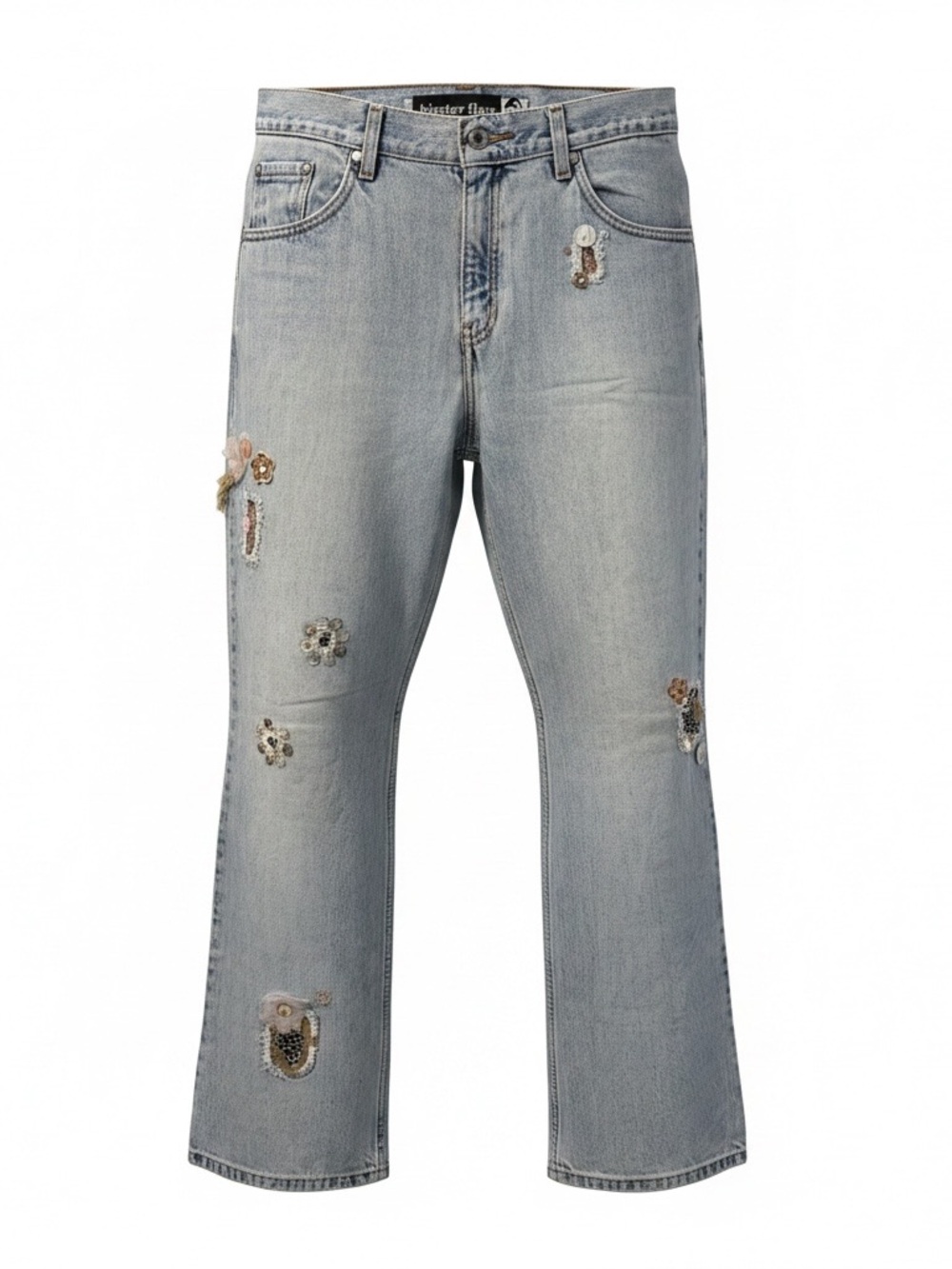 Vtg Levis Silvertab Women’s Jeans 32x32  Blue Baggy Wide Legs appliqué Flowers